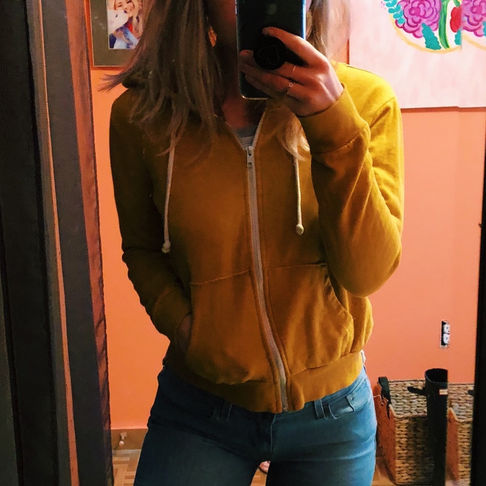 Yellow Zip Up Sweatshirt